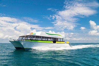 catamaran passenger ferry at sea