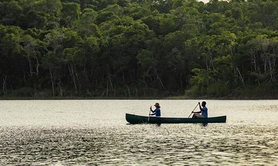 river canoe with two people