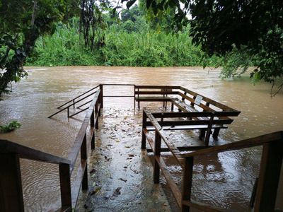 flooded bench area