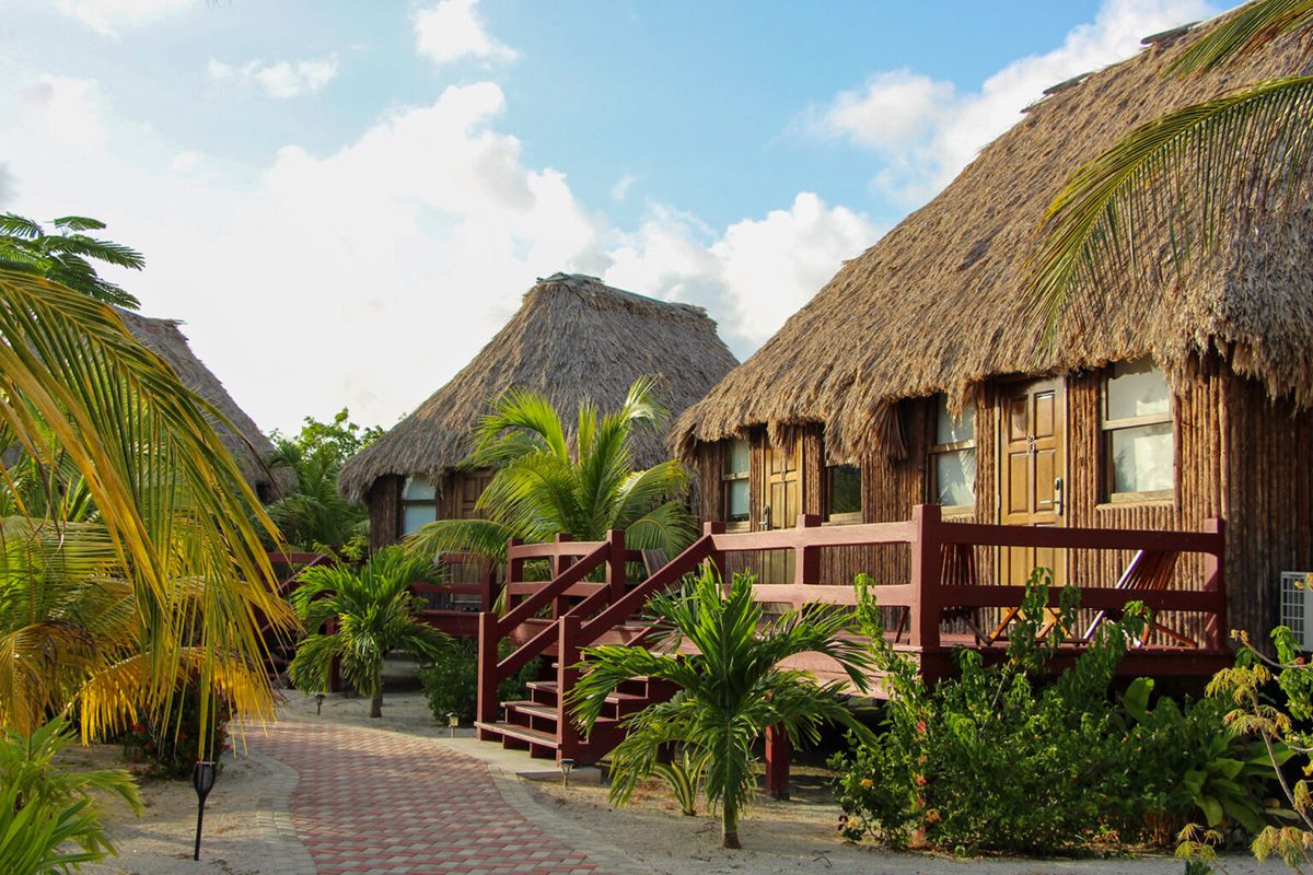cabanas with thatch roof