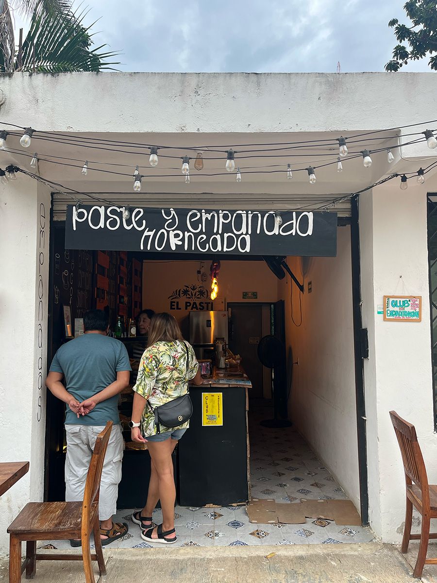 coffee shop front with people