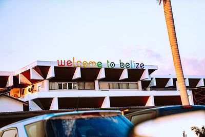 belize welcome sign