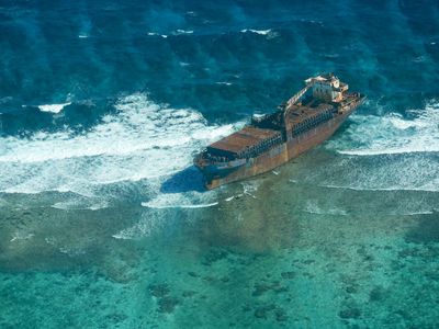 Abandoned ship at Great Blue Hole by Erika Nelson abandoned ship at belize barrier reef