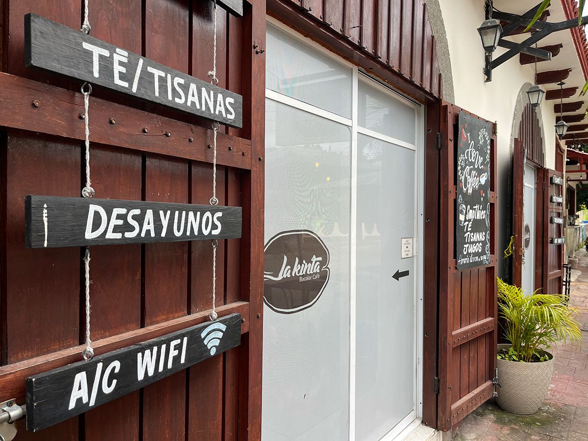 cafe signs with slide door