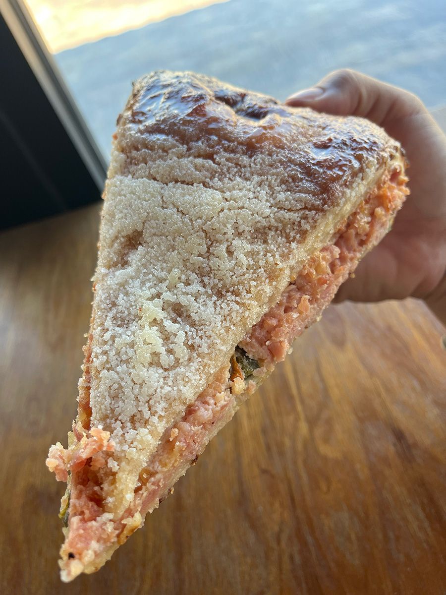 triangular shaped crispy bread