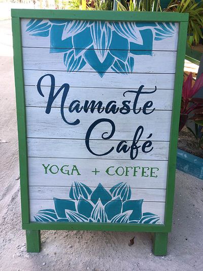 namaste cafe board sign