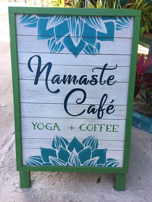 namaste cafe board sign
