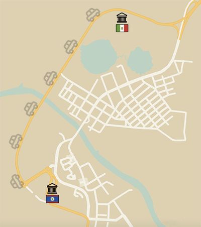The New Border has a distance of 4km and you are not allowed to cross this bridge by foot new border crossing illustration