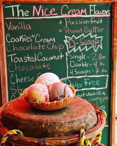 chalkboard with icecream flavors