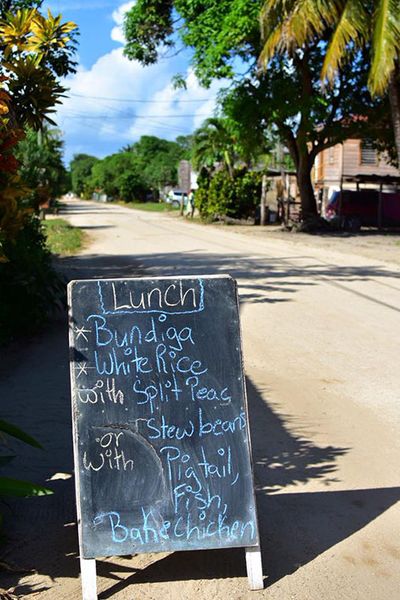 chalkboard sign with Bundiga daily special by Hopkins Uncut