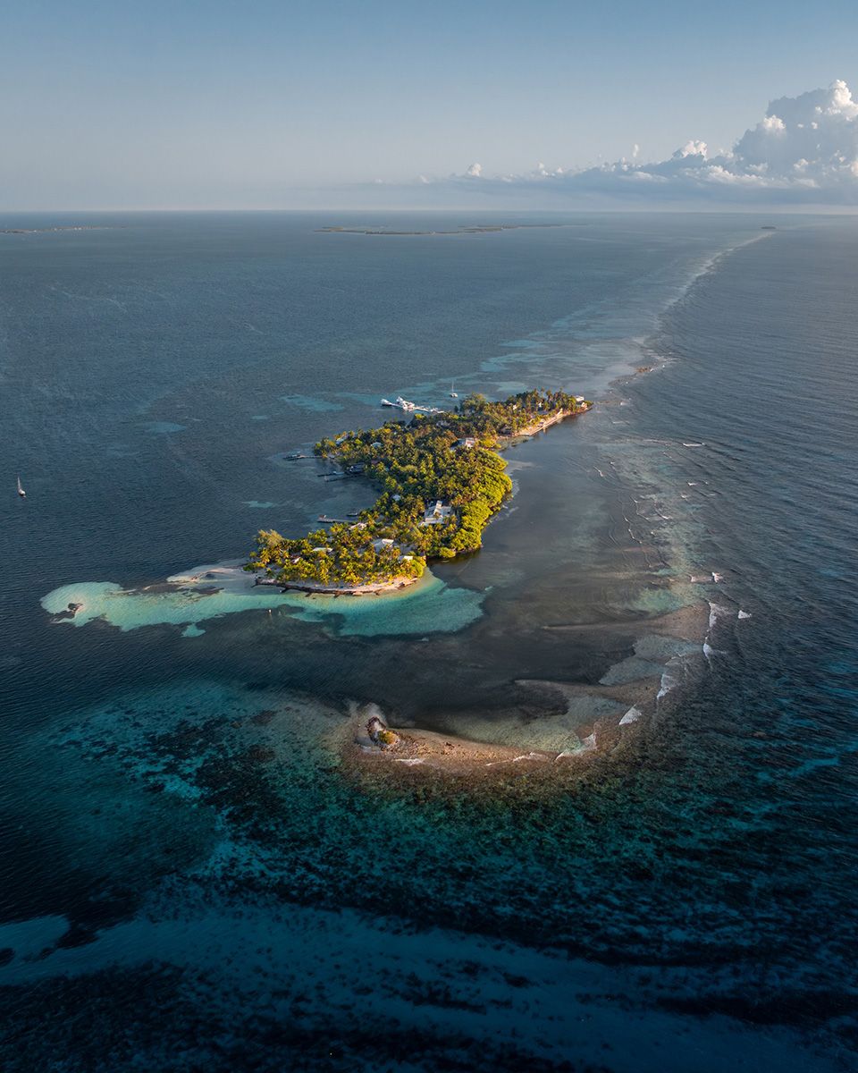 medium sized island with reef in front