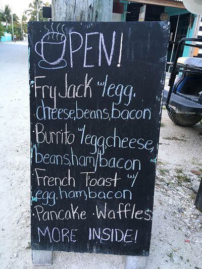 blackboard with street food menu