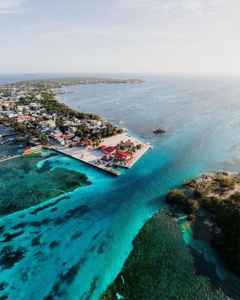 aerial of split between two islands