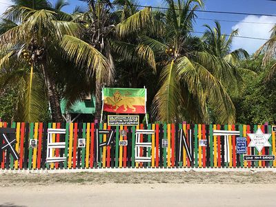 rastafari fence on a street side